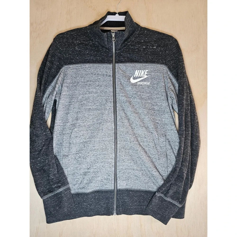 Nike Sportswear Gym Vintage Full Zip Jacket Grey Heather AR3790-010 Mens Medium